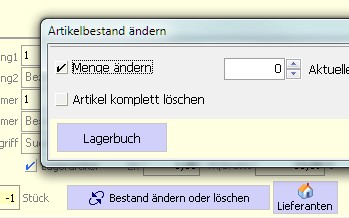 Artikel Lagerführung
