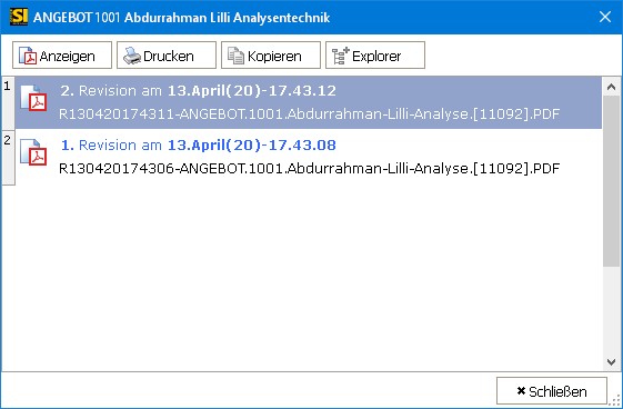 PDF Erstellung und Revisionen