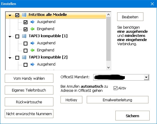 Ersatz für Fritz!Box TAPI Treiber