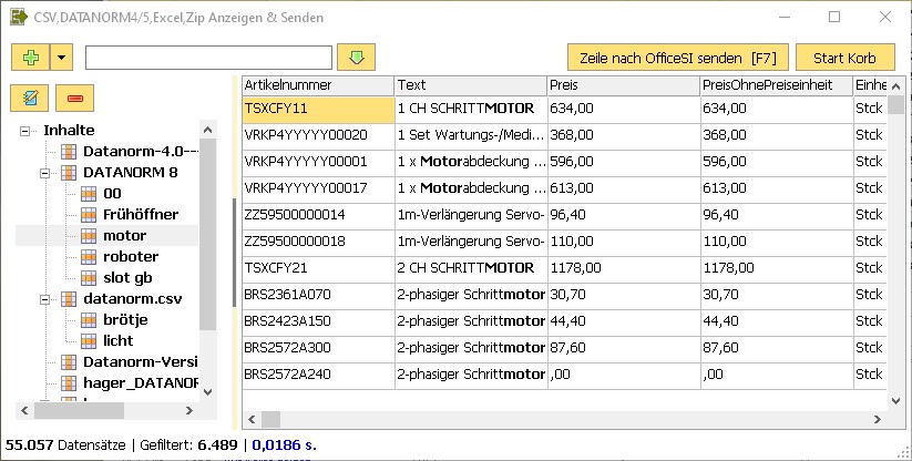 Artikelkatalog als CSV,  Datanorm 4/5,  Excel  und ZIP