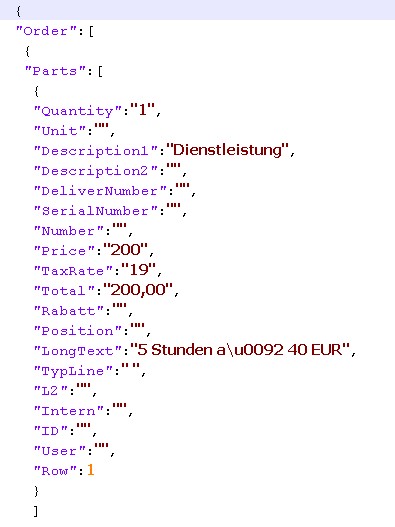 Auftragszeilen als Datei speichern und laden