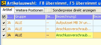 Supportanfrage Ich möchte ganz schnell  bestimmte Artikel in einen Auftrag einfügen