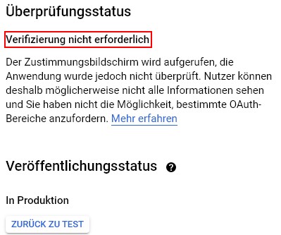Email senden OAUTH2-Client bei Google bauen