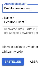 Email senden OAUTH2-Client bei Google bauen