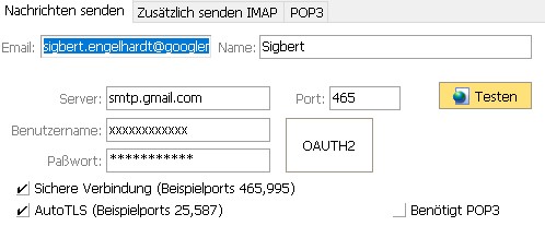 Email senden OAUTH2-Client bei Google bauen