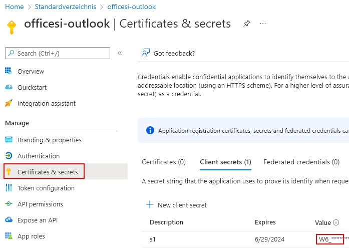 Email senden OAUTH2-Client bei Microsoft bauen