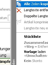 Inhalt eines Auftrages in andere Formate exportieren